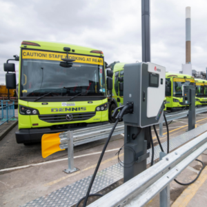 Electric bin lorry charging at Nottingham City Council's Depot